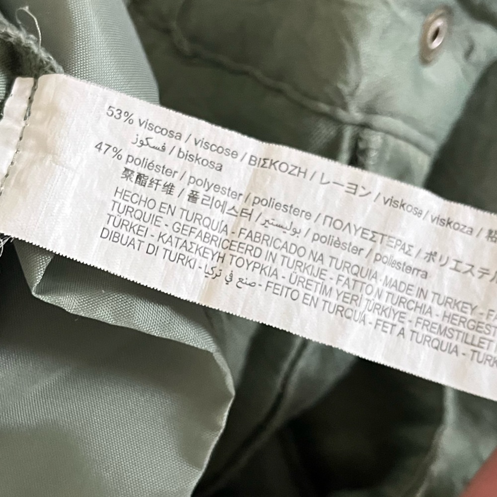 ZARA Sage Green Pants Button Cuff Women’s Small - Picture 5 of 6